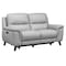 Armen Living Lizette Contemporary Loveseat in Dark Brown Wood Finish and Dove Gray Genuine Leather LCLZ2DV - alternate 5